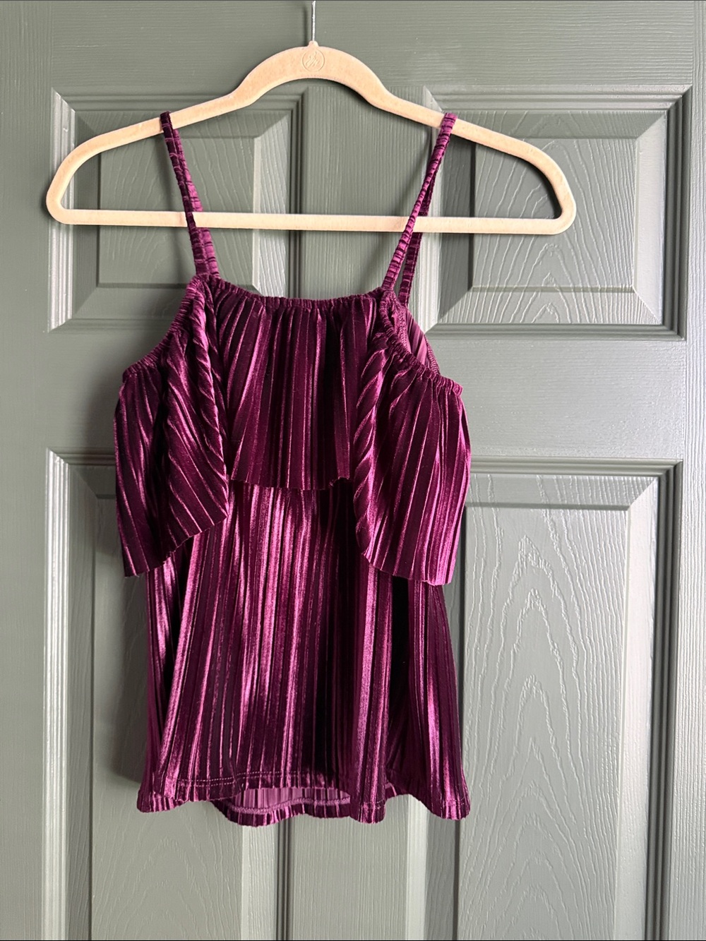 Charlotte Russe Plum Velvet Pleated Camisole